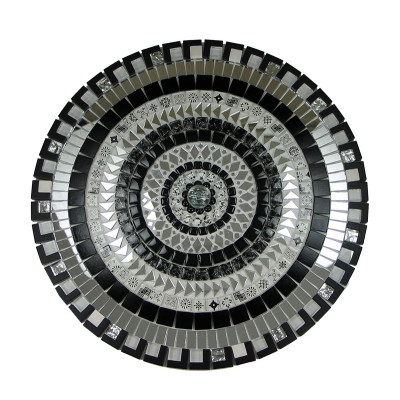 Mandala Pastilhas Preta com Espelhos (40 cm)