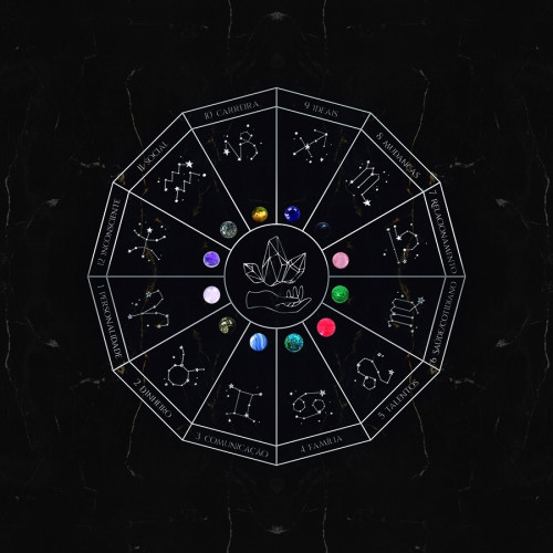 Toalha Mandala Astrológica Turmalina Negra (70x70)