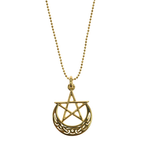 Pentagrama Lua Celta (Folheada Ouro)