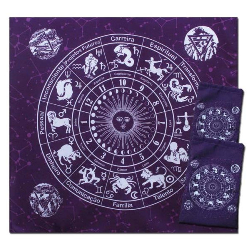 Toalha Astrológica Violeta (kit toalha e bolsa)